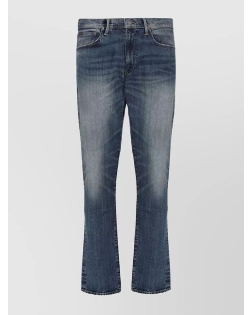 Polo Ralph Lauren Blue Straight Leg Trousers Faded Effect for men