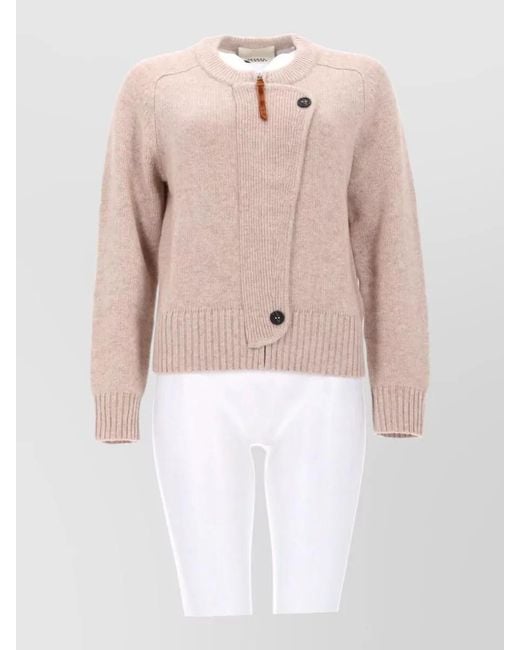 Isabel Marant Pink Top Button Detail Raglan Sleeves Ribbed Trims