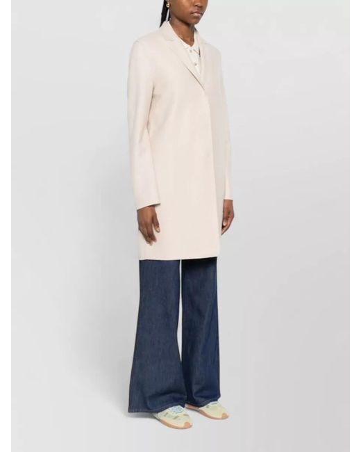 Harris Wharf London Natural Virgin Wool Single-Breasted Coat