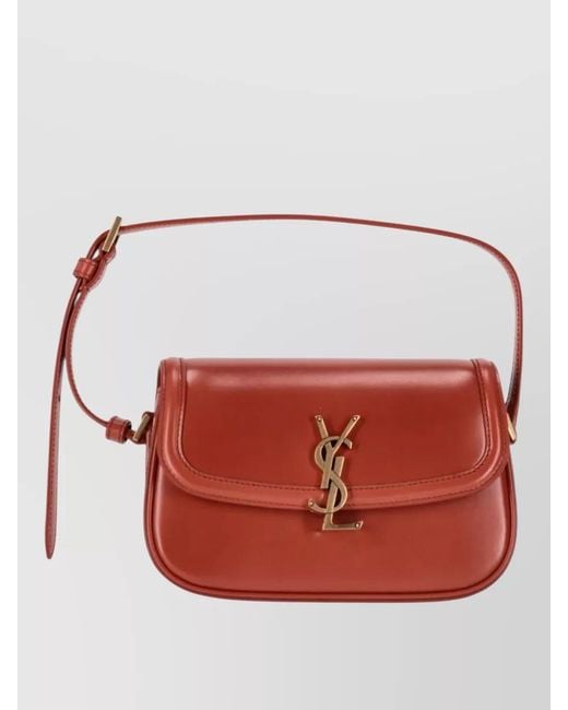 Saint Laurent Red Ysl Mini Solfer Wallet Cardholder Strap