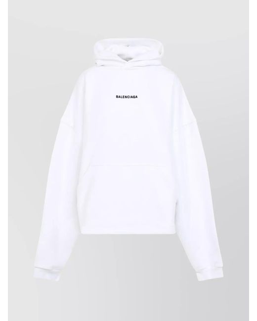 Balenciaga White Cropped Hoodie