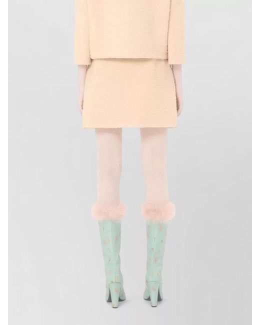 Valentino Natural Virgin Wool A-Line Skirt