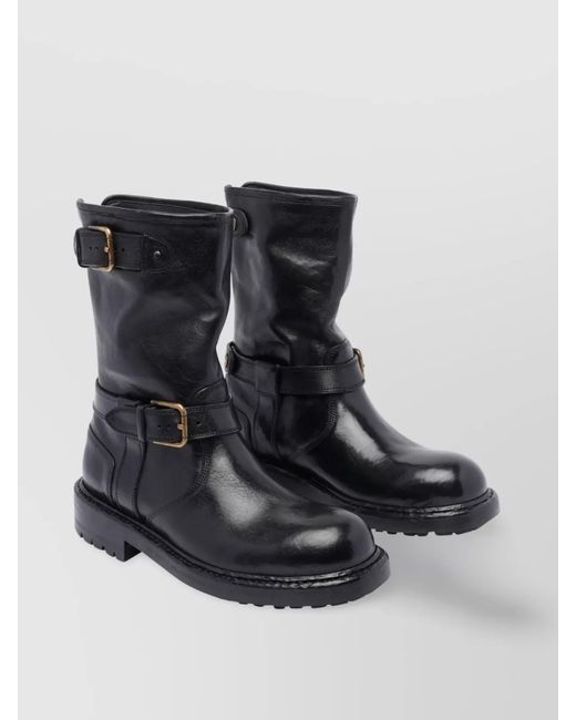 Dolce & Gabbana Black Leather Ankle Boots for men
