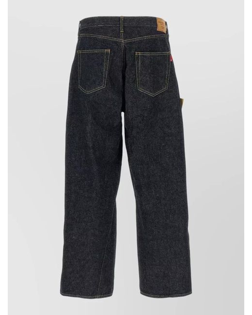 Undercover Blue Power Message Denim Jeans Back Pockets for men