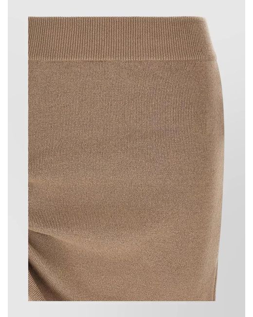 GIUSEPPE DI MORABITO Brown High Waist Ruched Skirt Jewel Pin