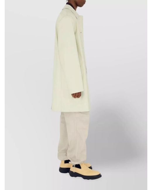Burberry White Cotton Blend Drawstring Trousers for men