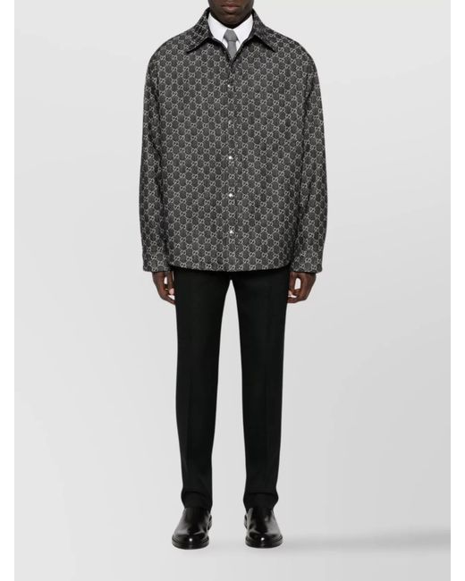 Gucci Black Twill Regular-Fit Trousers for men