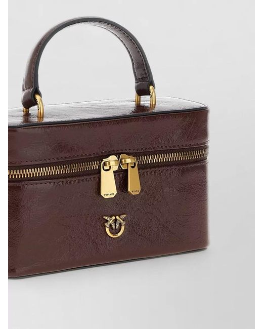 Pinko Brown Mini Calfskin Clutch Bag
