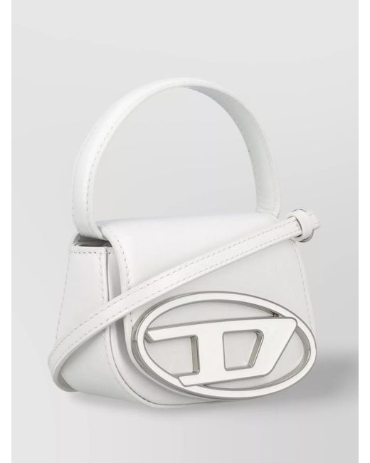 DIESEL White 1Dr Xs Leather Crossbody Bag