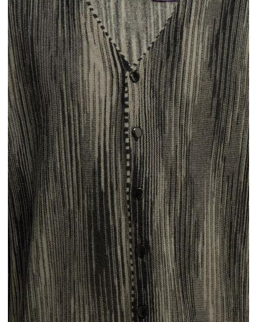 Needles Green Cardigan Jacket Long Sleeves Striped Pattern V Neckline for men