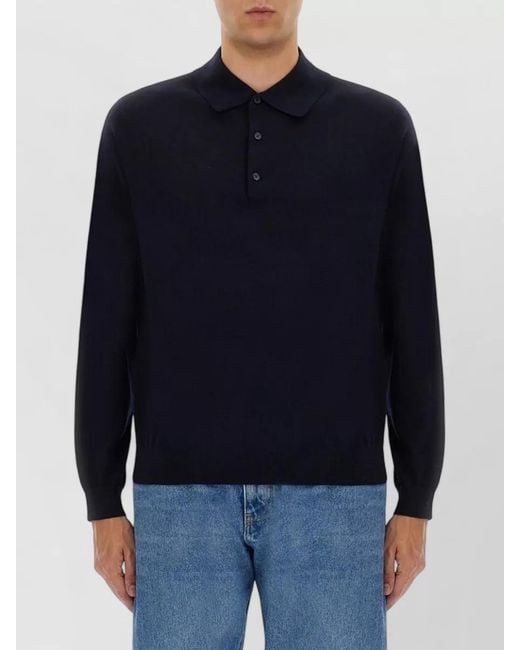 sunflower Blue Merino Wool Regular-Fit Crewneck Jumper for men