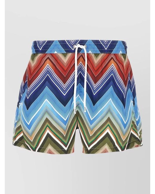 Missoni Blue Zigzag Swim Shorts for men