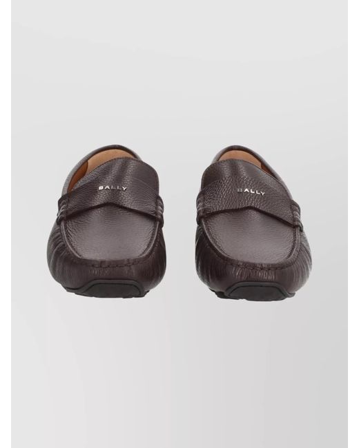 Bally Brown Leather Driver Pilot Loafers for men