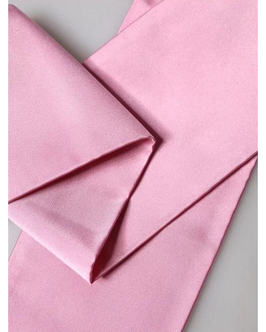 Dolce & Gabbana Pink Silk Fringe Scarf for men