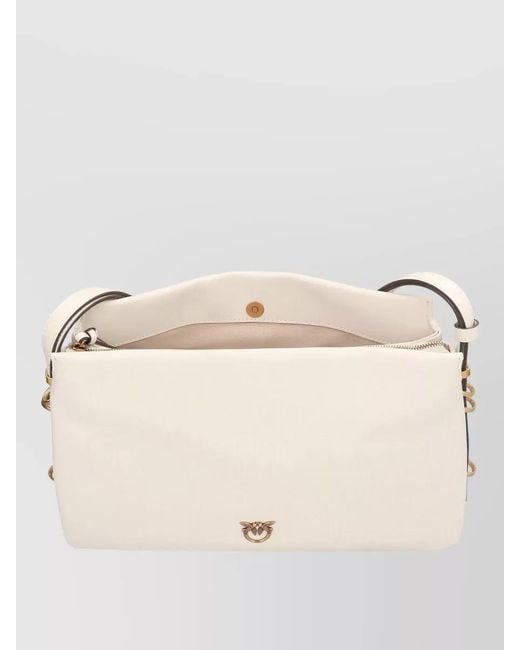 Pinko Natural Triple Leather Crossbody Clutch Shoulder Bag