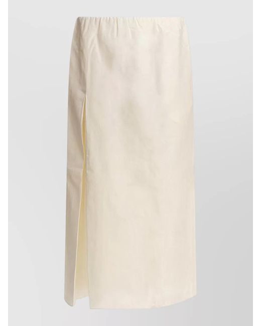 Loulou de Saison Natural Cotton Silk Straight Skirt
