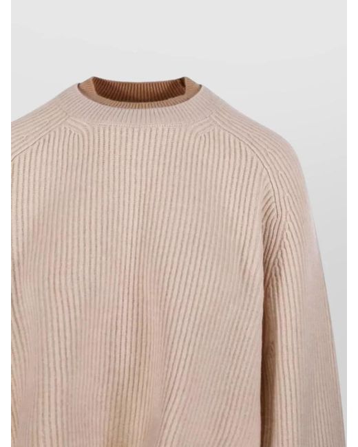 Max Mara Natural Crew Neck Cropped Knit Long Sleeve