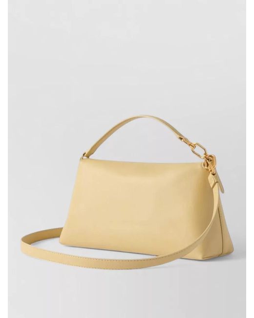 Furla Natural Shoulder Bag Structured Shape Top Handle Strap