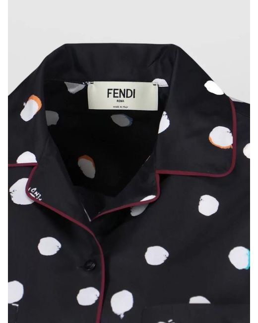 Fendi Blue Silk Shirt