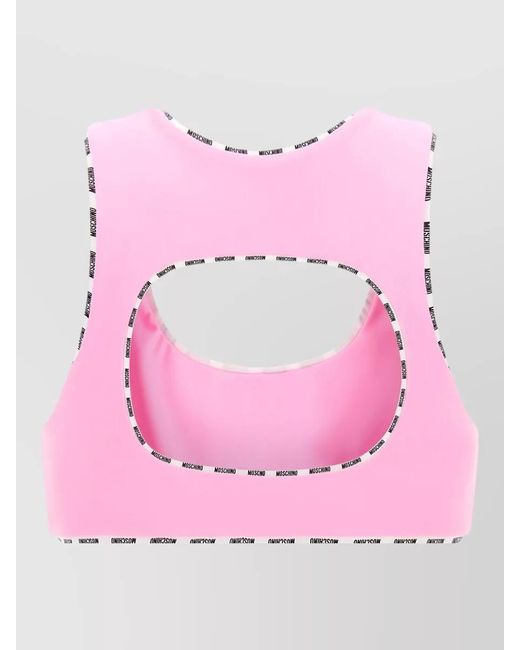 Moschino Pink Sporty Racerback Top Scoop Neckline Band