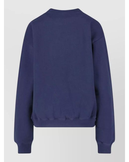 Sporty & Rich Blue Crew Neck Sweatshirt Long Sleeve Design