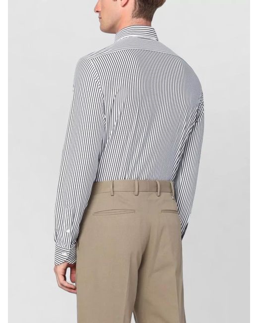 Xacus Gray Shirt Long Sleeves Striped Pattern for men
