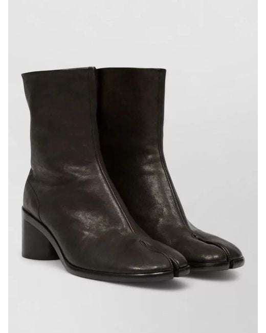 Maison Margiela Black Tabi Split Toe Ankle Boots Block Heel for men