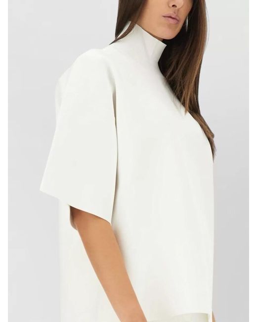 Theory White Turtleneck Blouse