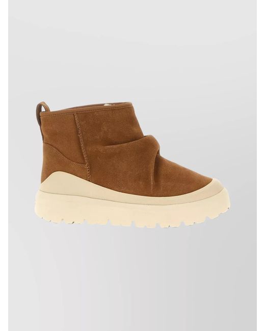 Ugg Natural Suede Platform Ankle Boots