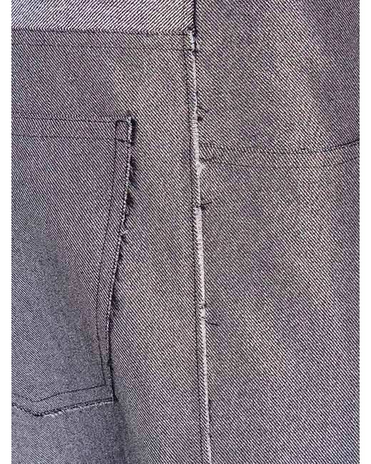 SAPIO Gray Five Pocket Denim Pants Front Crease