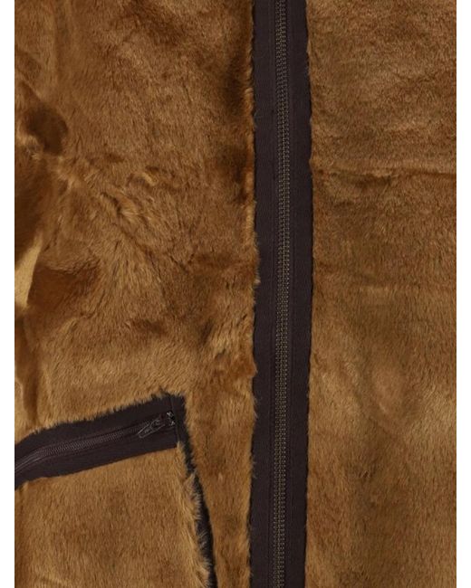 Barbour Brown Faux Fur Reversible Sleeveless Jacket for men