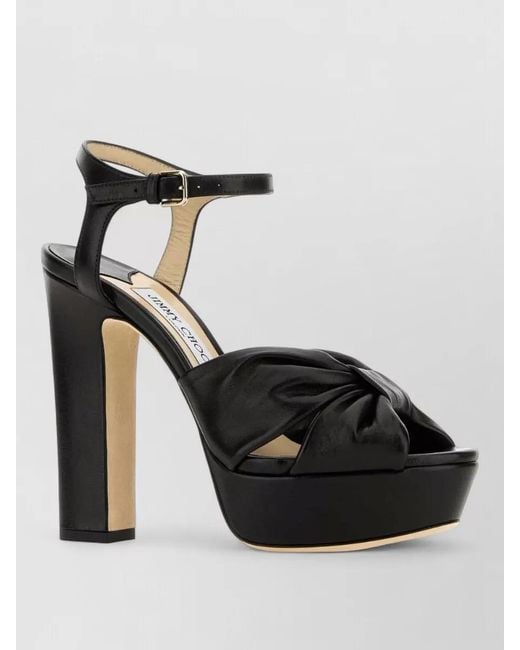 Jimmy Choo Black Platform Sole Open Toe Sandals