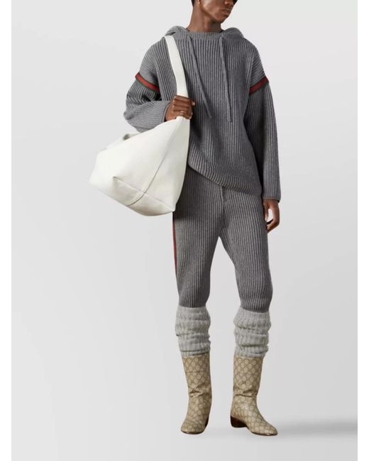 Gucci Cashmere Wool Oversized Hoodie in Grey for Men | Lyst UK