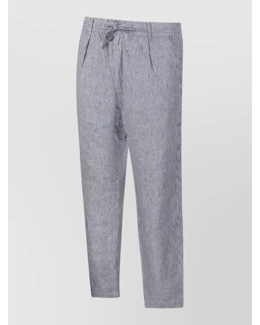 Ralph Lauren Gray Striped Pattern Pants Side Pockets Design for men