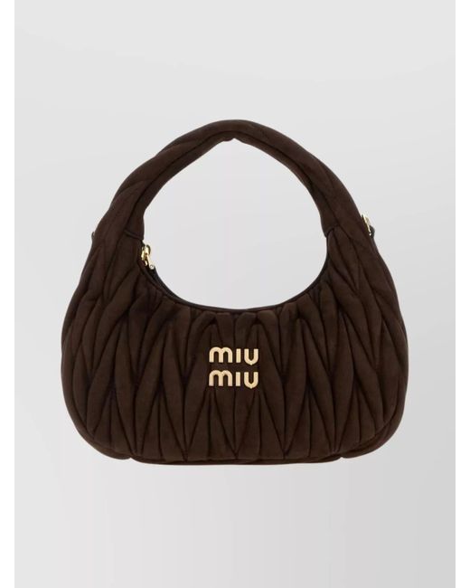 Miu Miu Multicolor Suede Handbag With Quilted Top Handle