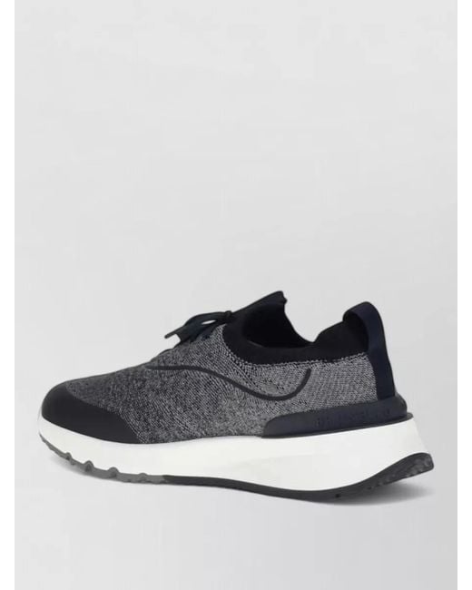 Brunello Cucinelli Black Knit Low-Top Sneakers for men