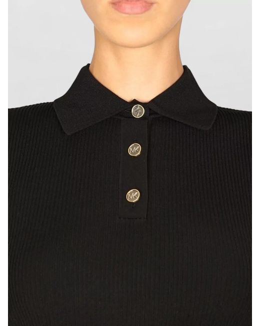Michael Kors Red Polo Shirt Logo Buttons Animal Print