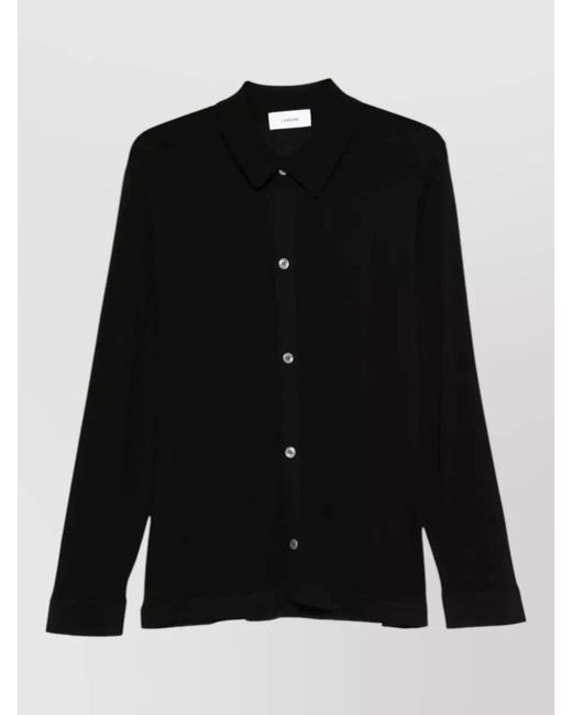 Lardini Black Silk Long-Sleeve Shirt for men