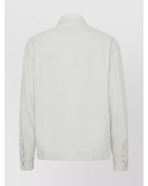 DSquared² White Denim Oversized Shirt Jacket for men