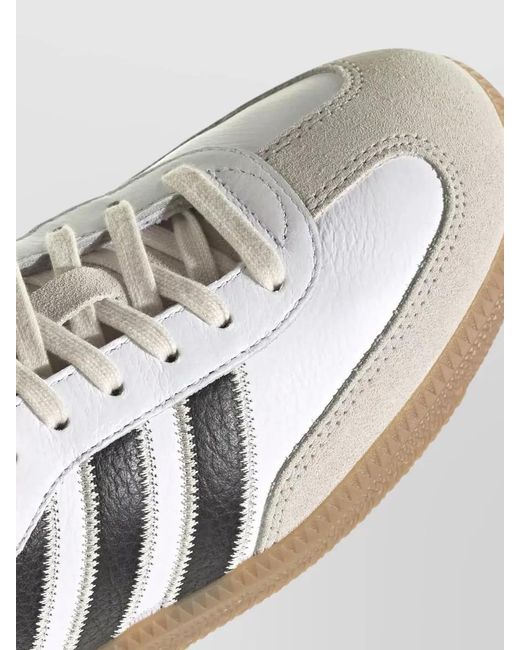 Adidas Gray Samba Og Leather Suede Retro Sneakers for men