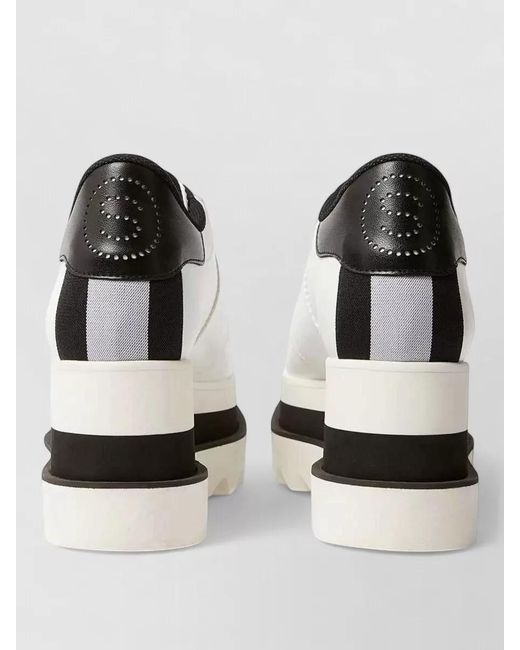 Stella McCartney White Platform Sneakers Round Toe Ribbed Sole