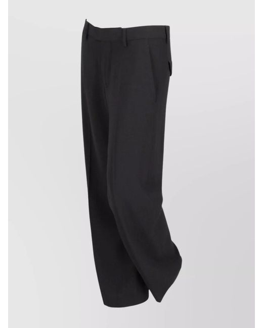 Ann Demeulemeester Black Slim-Fit Cropped Tailored Trousers