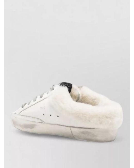 Golden Goose Deluxe Brand Natural Superstar Sabot Leather Sneakers Glitter Star