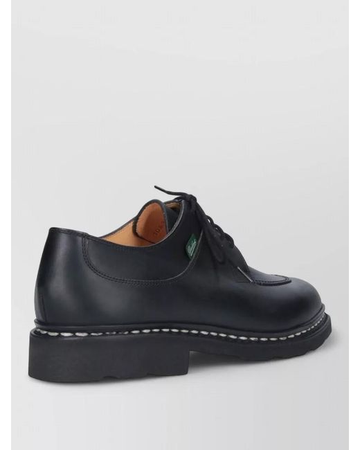 Paraboot Black Lace Up Leather Brogues Chunky Sole for men