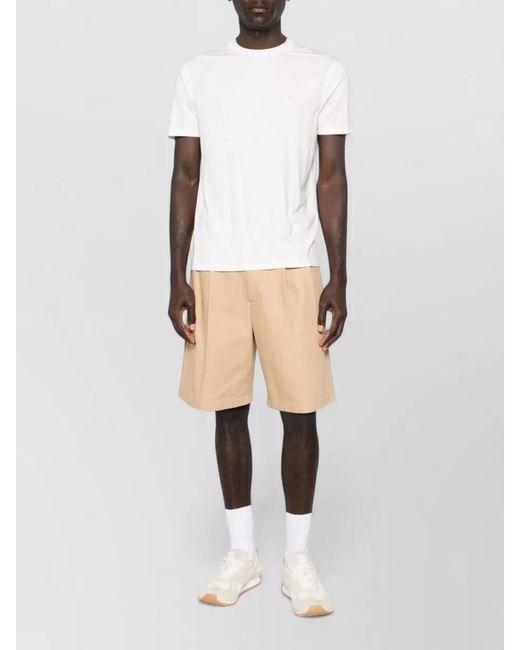 Emporio Armani White Silk Blend Logo Short-Sleeve T-Shirt for men