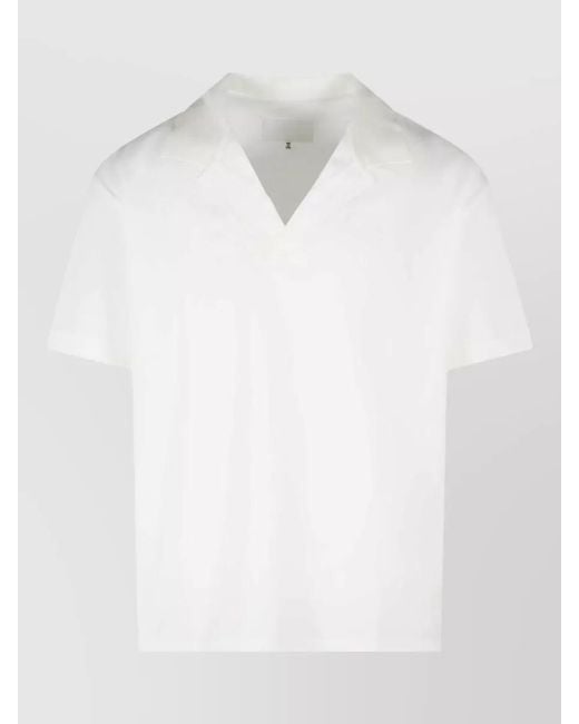 Maison Margiela White Cotton Polo Shirt Short Sleeves Collar for men