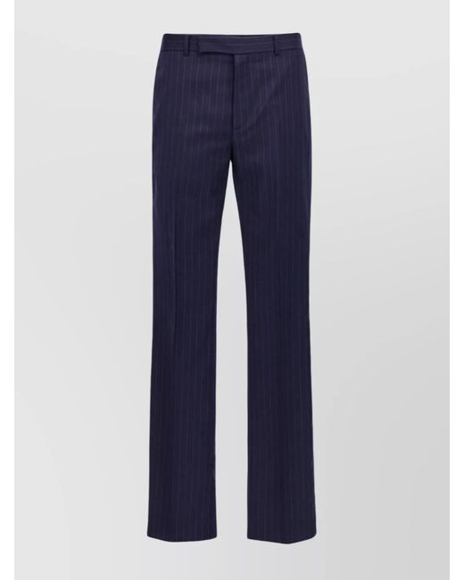 Givenchy Blue Pinstripe Slim-Fit Tailored Trousers for men