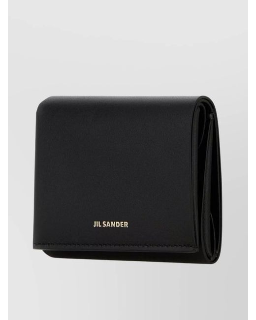 Jil Sander Black Leather Origami Wallet for men
