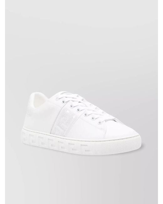 Versace White Sequined Low-Top Sneakers