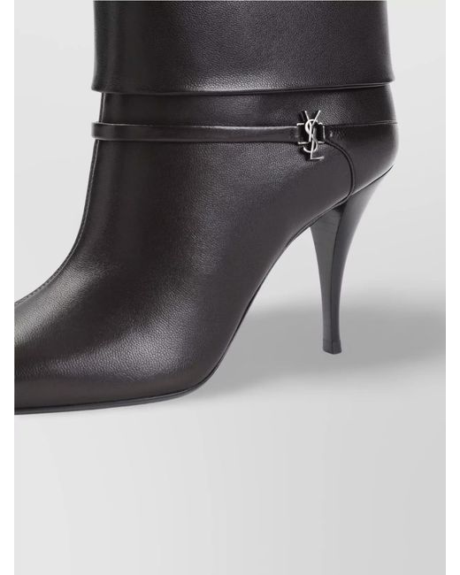 Saint Laurent Black Vicky Bootie 90 Ankle Length Boot
